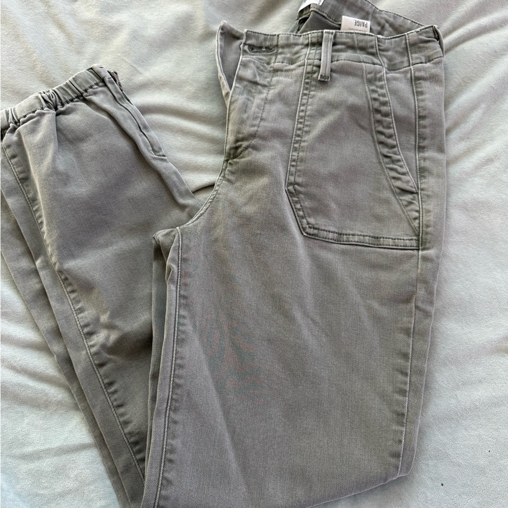 PAIGE Men's Light Gray Chino Utility Pants